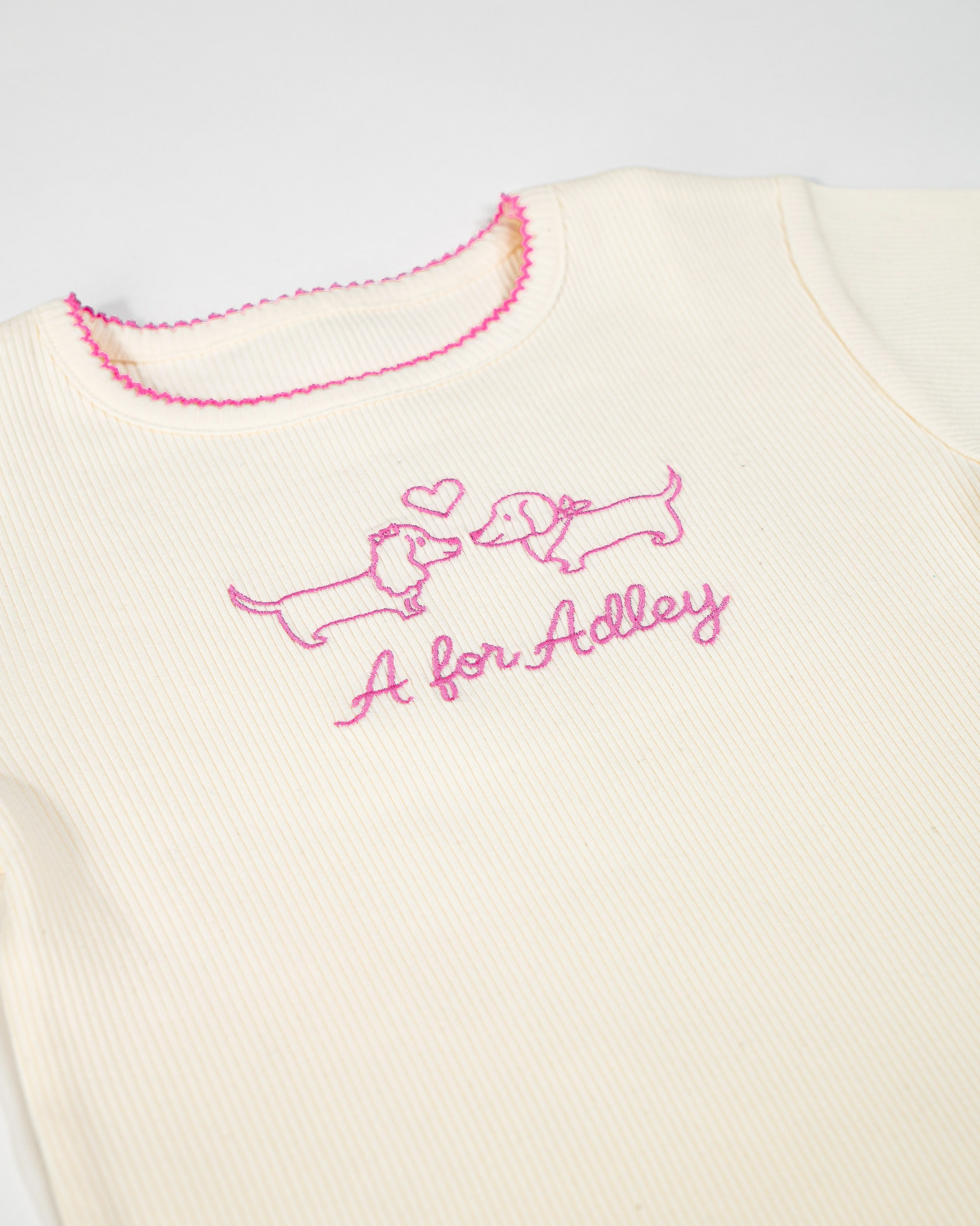 A for Adley Puppy Love Embroidered Tee - Image 3